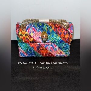 NWT Kurt Geiger London Mini Mutlicolor Floral Printed Crystal Shoulder Bag